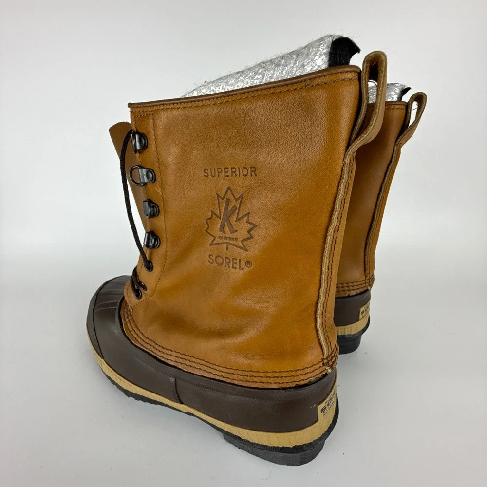 Vintage Sorel Kaufman Superior Winter Snow Boots Mens Size 8 Brown New Insulated